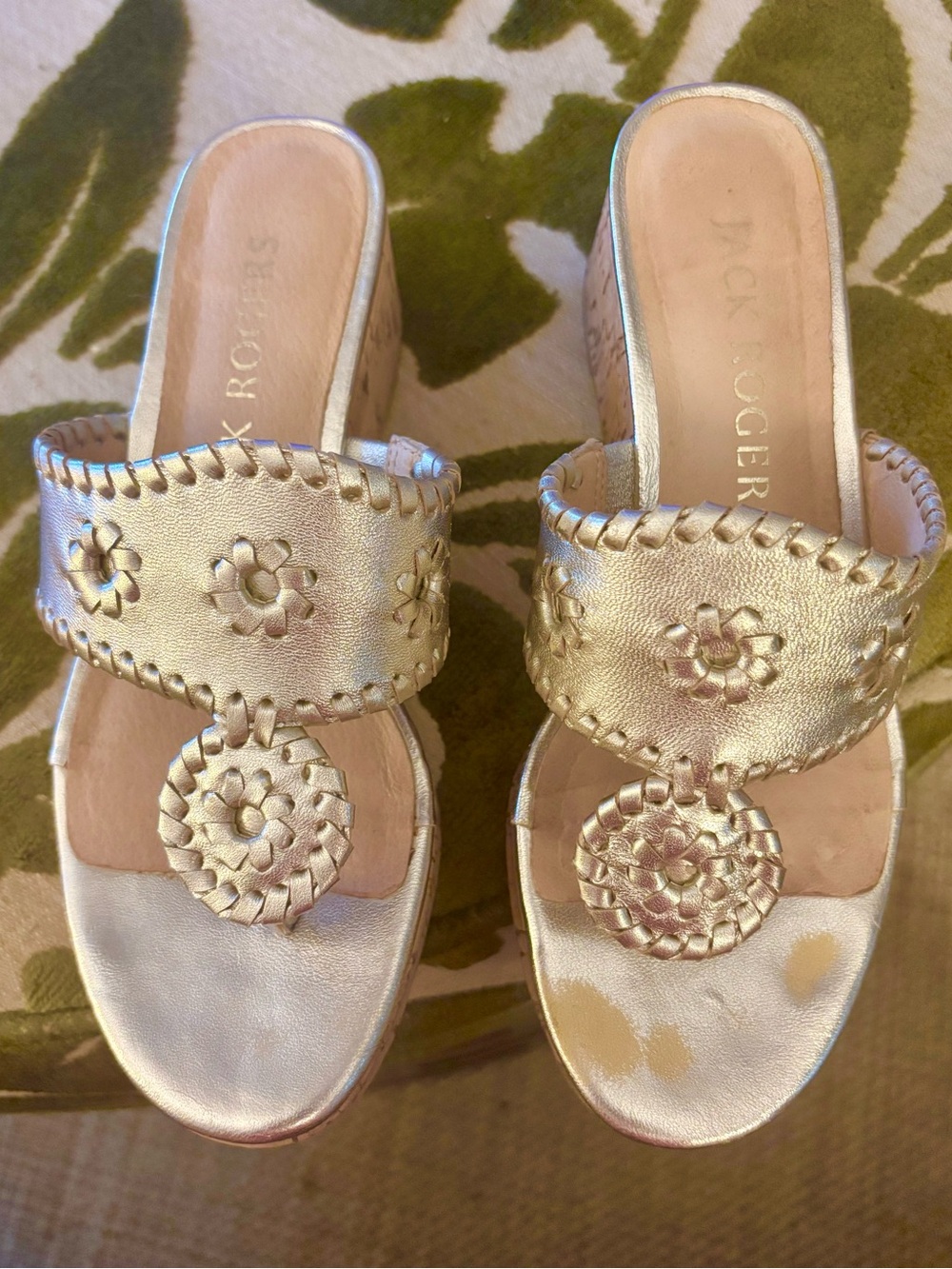 Jack Rogers Size 5 leather and cork platform